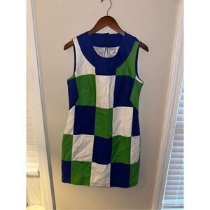 Vineyard Vines NWT Women's Patchwork Dress in Open Reef 8 Linen Blend